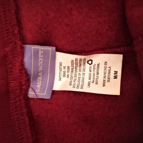 Womens Laura Scott Wine Sweatpants, M, Hi Rise, Drawstring, Wide Leg, New - Picture 6 of 6